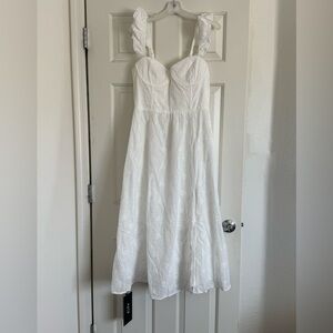 ASTR The Label Wedelia Ruffle Strap Eyelet Corset Midi Dress